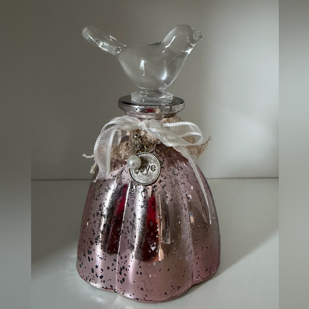 Elegant Pink Glass Bird Ornament